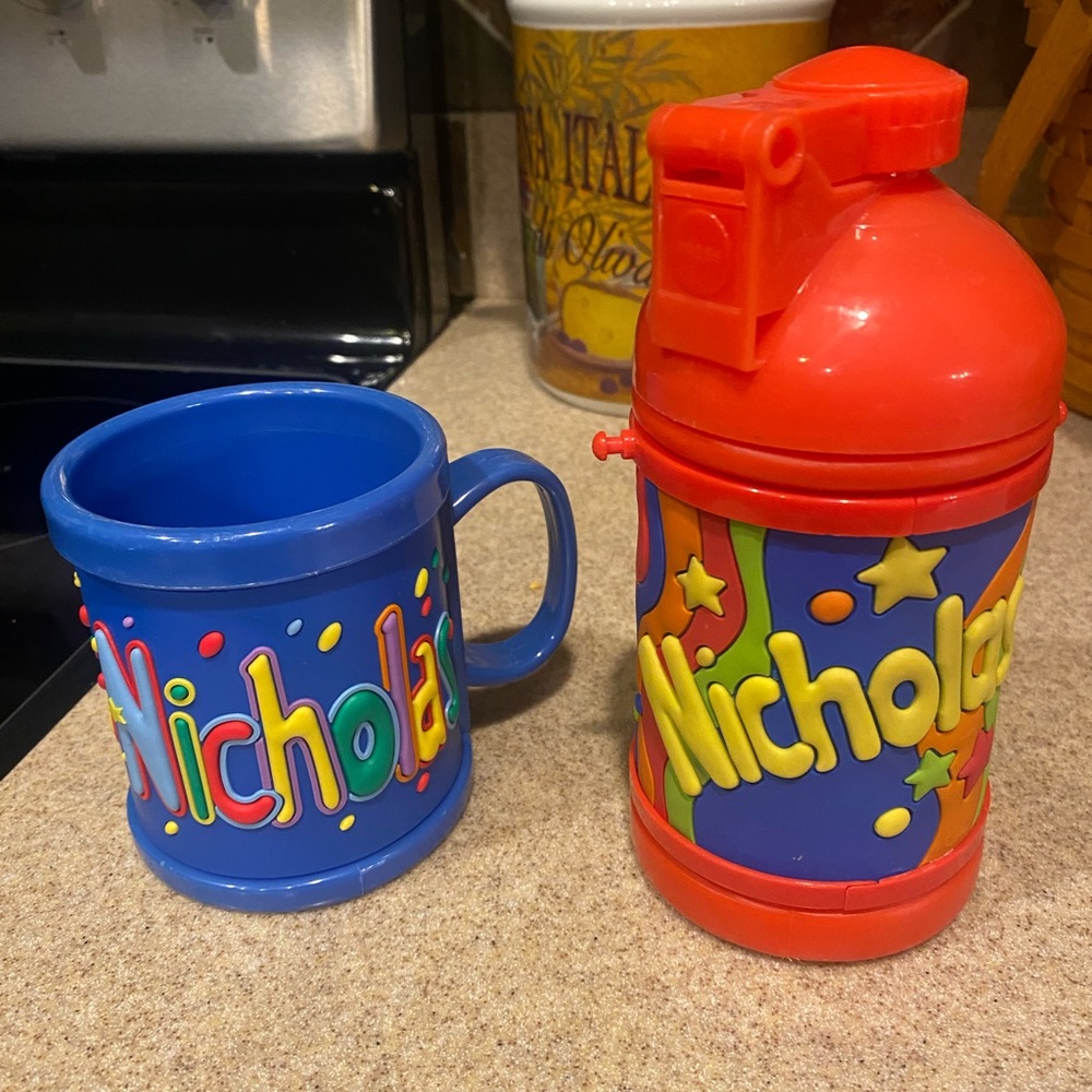 “Nicholas” mug & sippy cup. Excellent new condition.